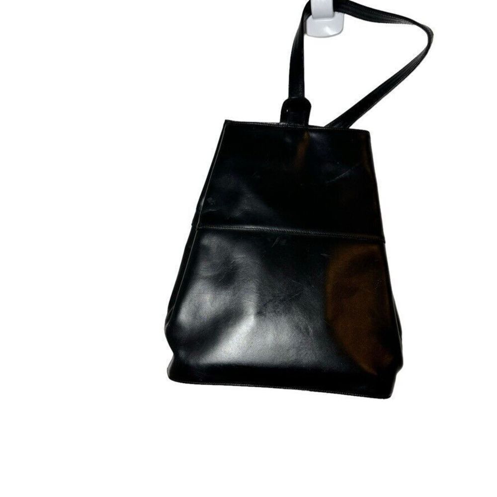 MARIO HERNANDEZ black leather sling bag handbag one shoulder backpack